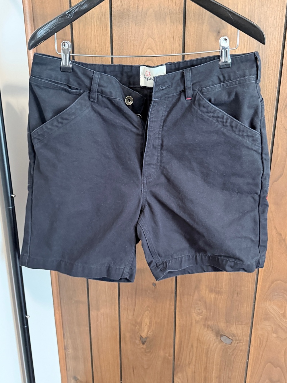 Imperfects. Utility chino shorts in blasted twill